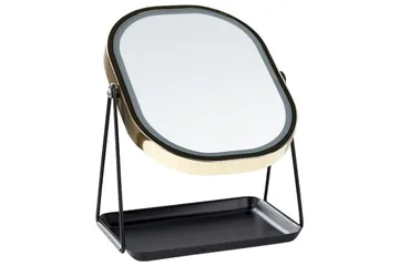 Sminkspegel Beliani Dordogne Guld/svart GOLD||Black - Interiør - Speil - Speil med belysning