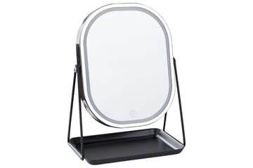Sminkspegel Beliani Dordogne Guld/svart Silver||Black - Interiør - Speil - Speil med belysning