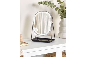 Sminkspegel Beliani Dordogne Guld/svart Silver||Black - Interiør - Speil - Speil med belysning