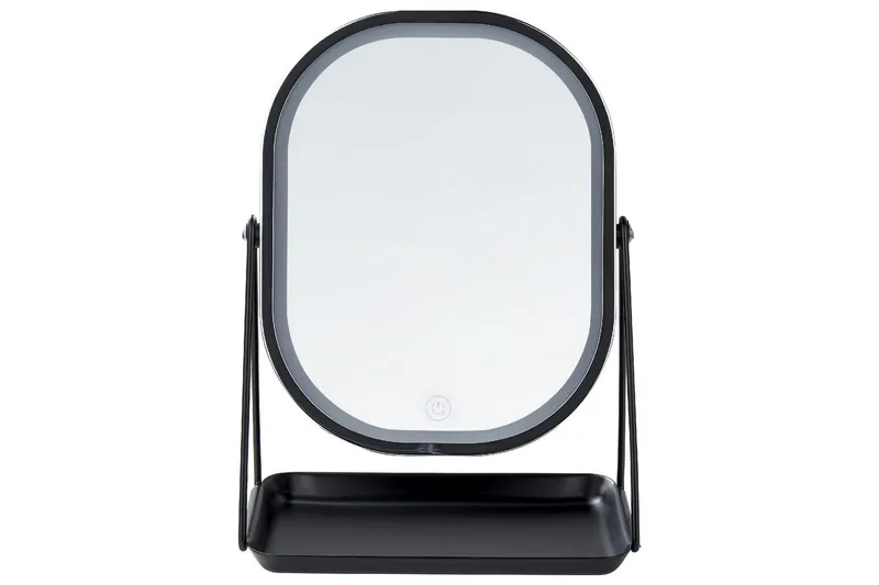 Sminkspegel Beliani Dordogne Guld/svart Silver||Black