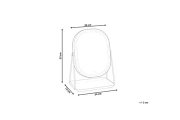 Sminkspegel Beliani Dordogne Guld/svart Silver||Black - Interiør - Speil - Speil med belysning