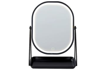 Sminkspegel Beliani Dordogne Guld/svart Silver||Black - Interiør - Speil - Speil med belysning