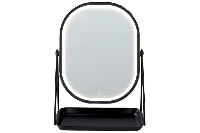 Sminkspegel Beliani Dordogne Guld/svart Silver||Black - Interiør - Speil - Speil med belysning