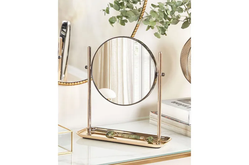Sminkspegel Beliani Finistere GOLD||Black - Interiør - Speil - Sminkespeil