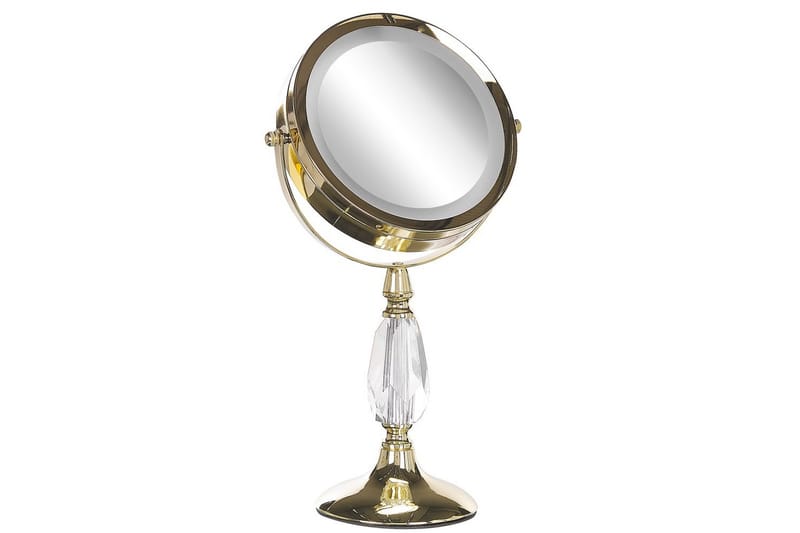 Sminkspegel Beliani Maury Guld GOLD VALUE_MISSING_2 - Interiør - Speil - Speil med belysning