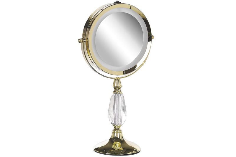 Sminkspegel Beliani Maury Guld GOLD VALUE_MISSING_2 - Interiør - Speil - Speil med belysning