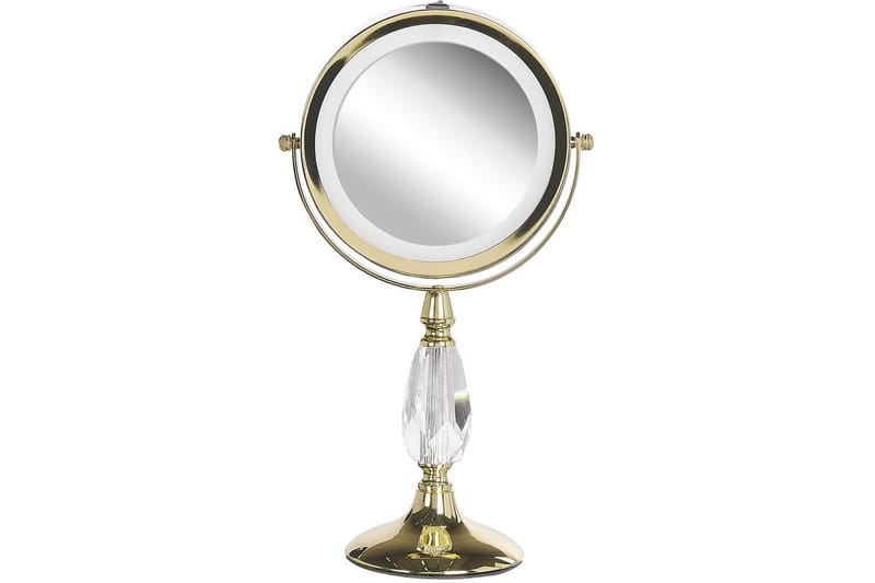 Sminkspegel Beliani Maury Guld GOLD VALUE_MISSING_2 - Interiør - Speil - Speil med belysning