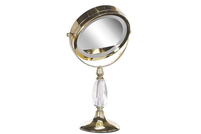Sminkspegel Beliani Maury Guld GOLD VALUE_MISSING_2 - Interiør - Speil - Speil med belysning