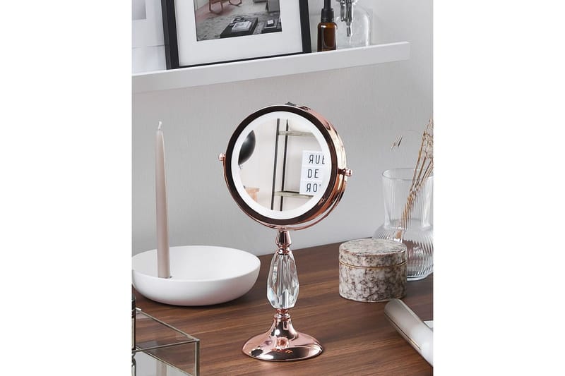 Sminkspegel Beliani Maury Guld GOLD VALUE_MISSING_3 - Interiør - Speil - Sminkespeil