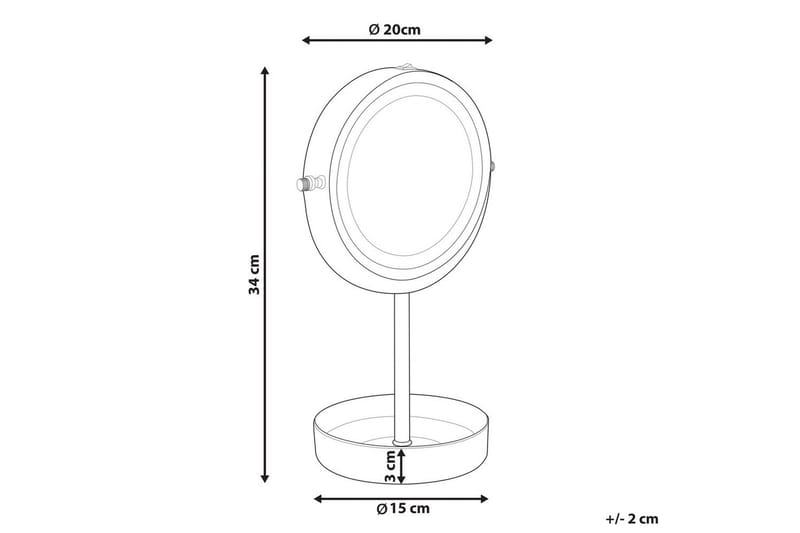 Sminkspegel Beliani Savoie Guld/Svart GOLD||Black - Interiør - Speil - Speil med belysning