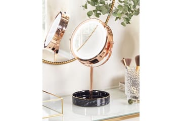 Sminkspegel Beliani Savoie Guld/Svart Rose||Black - Interiør - Speil - Speil med belysning