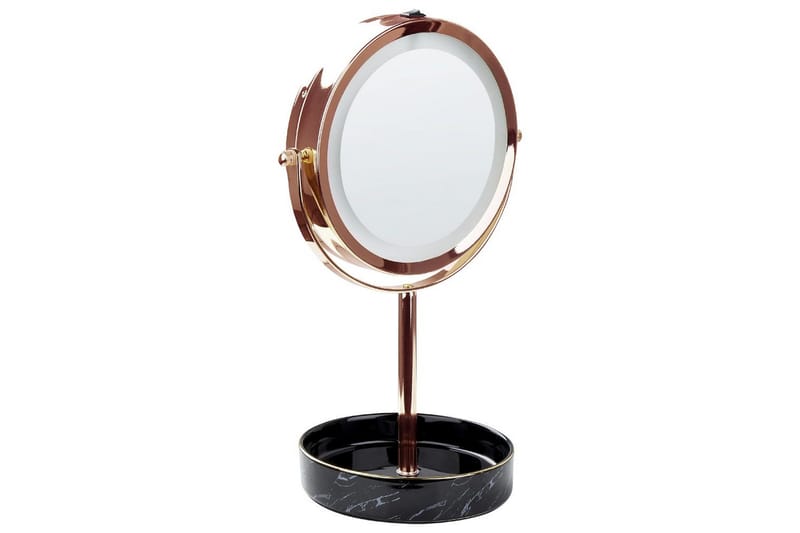 Sminkspegel Beliani Savoie Guld/Svart Rose||Black - Interiør - Speil - Speil med belysning