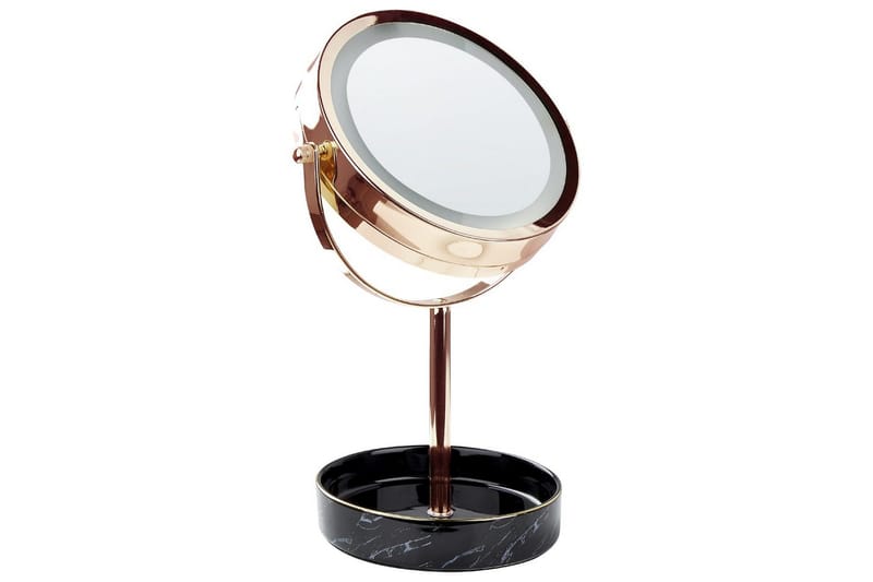 Sminkspegel Beliani Savoie Guld/Svart Rose||Black - Interiør - Speil - Speil med belysning