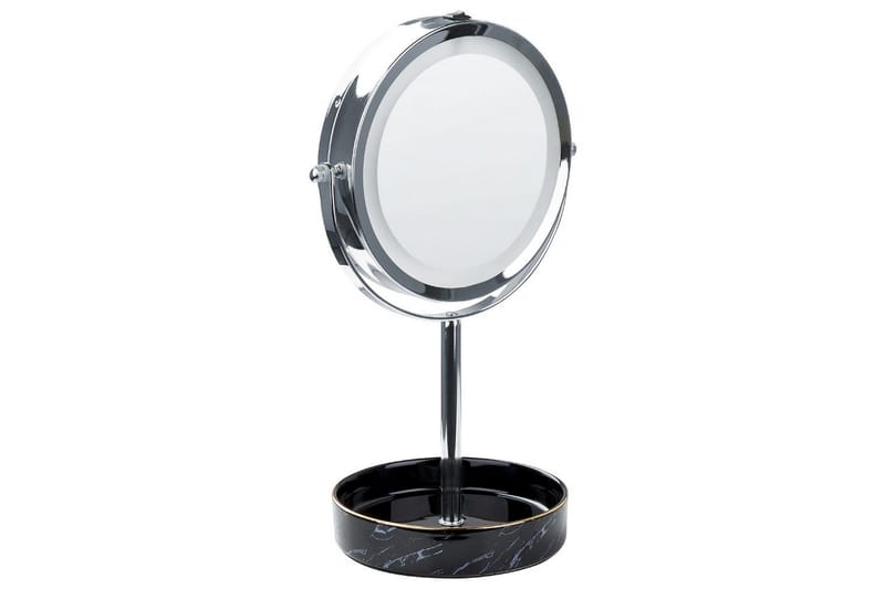 Sminkspegel Beliani Savoie Guld/Svart Silver||Black - Interiør - Speil - Speil med belysning