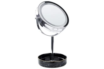 Sminkspegel Beliani Savoie Guld/Svart Silver||Black - Interiør - Speil - Speil med belysning