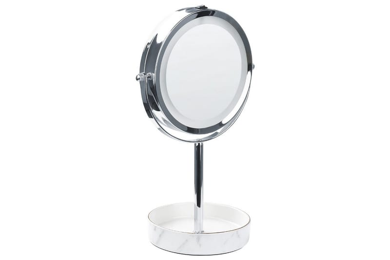 Sminkspegel Beliani Savoie Guld/Svart Silver||White - Interiør - Speil - Speil med belysning