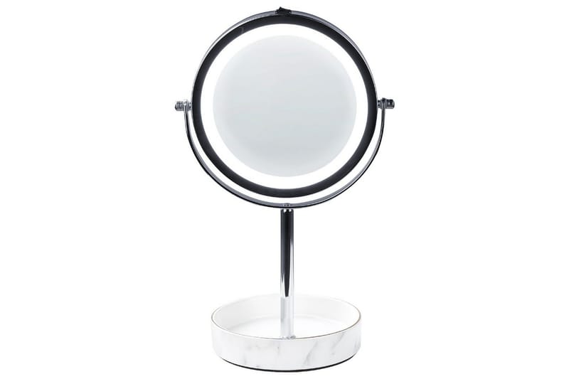 Sminkspegel Beliani Savoie Guld/Svart Silver||White - Interiør - Speil - Speil med belysning