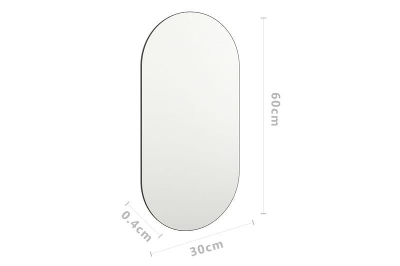 Speil 60x30 cm glass - Hvit - Gangspeil - Veggspeil