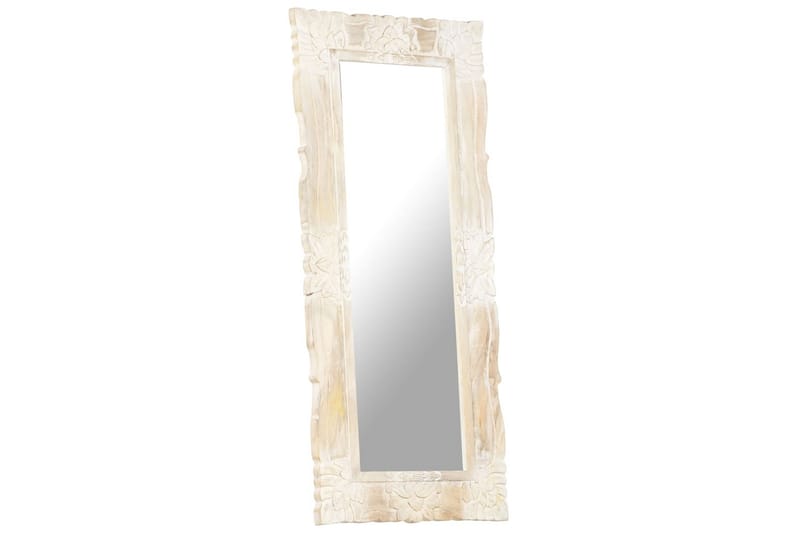 Speil hvit 110x50 cm heltre mango - Hvit - Gangspeil - Veggspeil