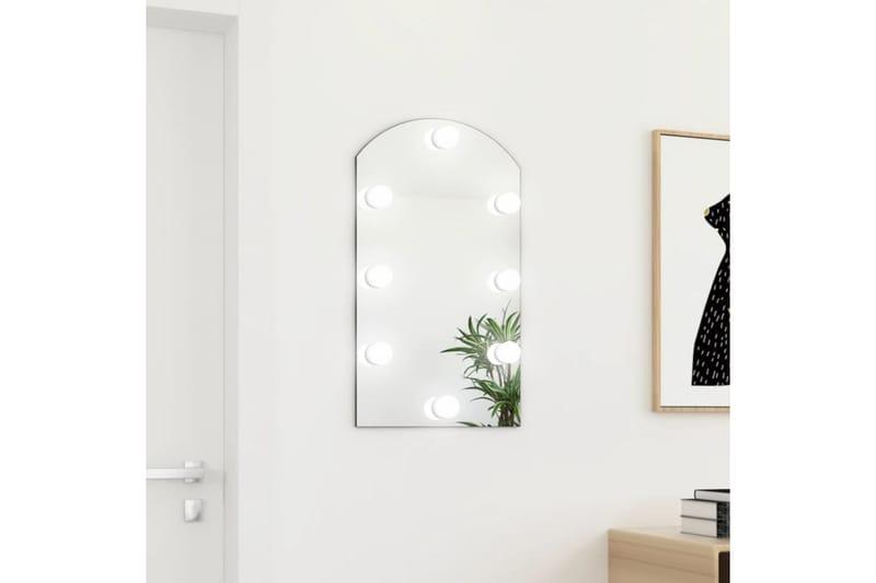 Speil med LED-lys 70x40 cm glass oval - Silver - Gangspeil - Veggspeil