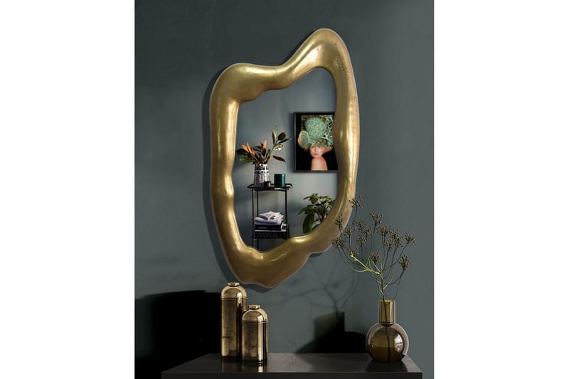 Speil Wohnling Asymmetrisk metall tykt metallramme oval 100 cm - Interiør - Speil - Gangspeil