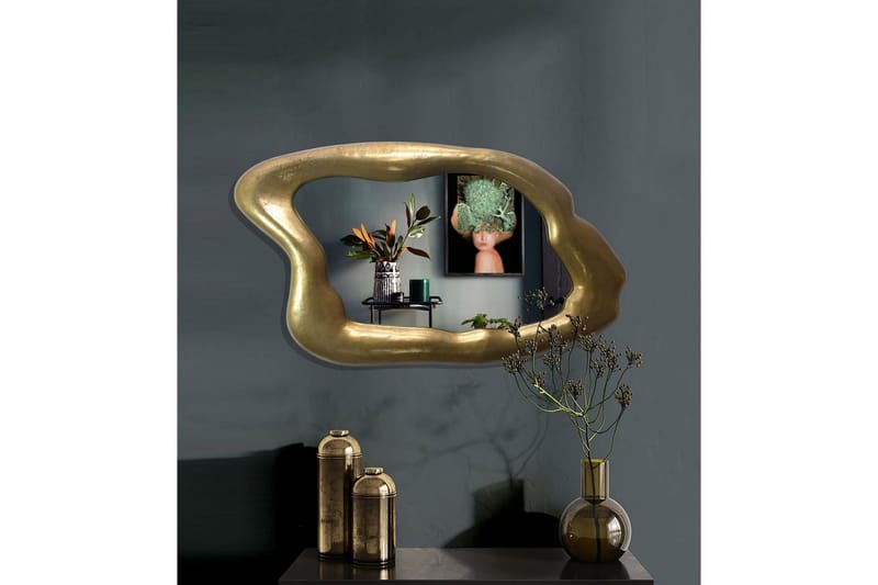 Speil Wohnling Asymmetrisk metall tykt metallramme oval 100 cm - Interiør - Speil - Gangspeil