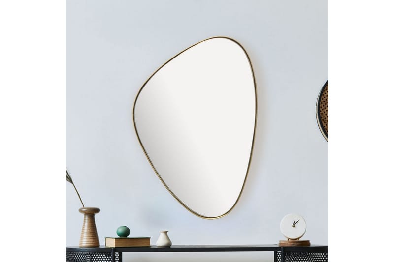 Speil Wohnling Asymmetrisk metallramme oval 70 cm - Interiør - Speil - Gangspeil