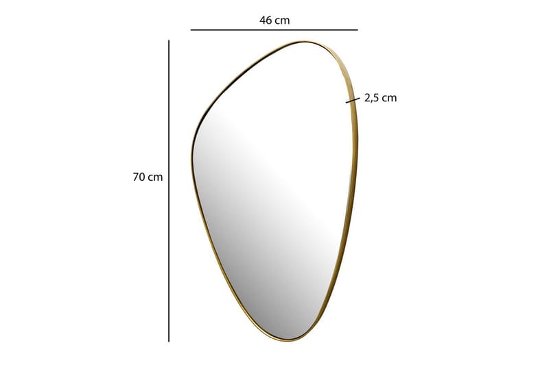 Speil Wohnling Asymmetrisk metallramme oval 70 cm - Interiør - Speil - Gangspeil
