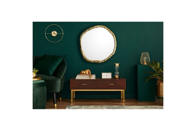 Speil Wohnling Asymmetrisk metallramme rund 60 cm - Interiør - Speil - Gangspeil