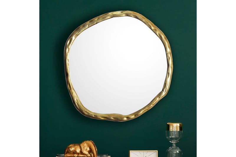 Speil Wohnling Asymmetrisk metallramme rund 60 cm - Interiør - Speil - Gangspeil