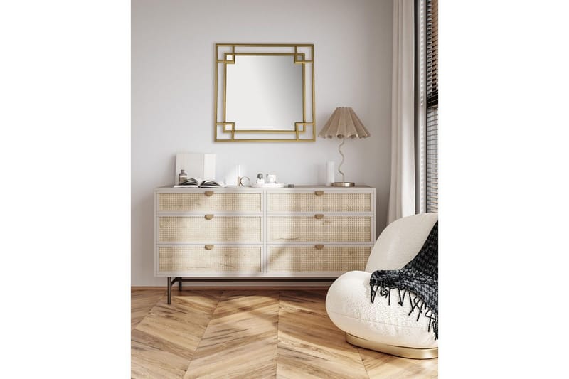 Speil Wohnling Kvadratisk geometrisk 60 cm metallramme moderne - Interiør - Speil - Gangspeil