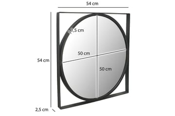 Speil Wohnling Kvadratisk ramme rund 54 cm moderne - Interiør - Speil - Gangspeil