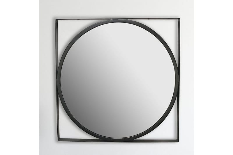 Speil Wohnling Kvadratisk ramme rund 54 cm moderne - Interiør - Speil - Gangspeil