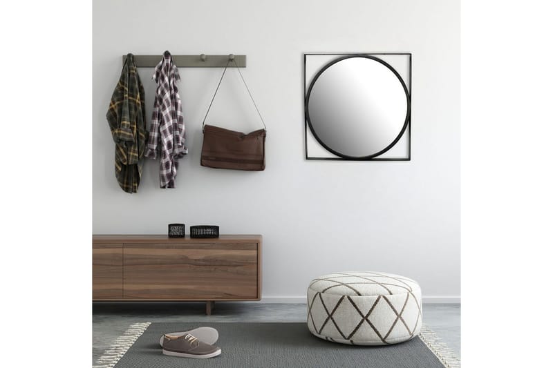 Speil Wohnling Kvadratisk ramme rund 54 cm moderne - Interiør - Speil - Gangspeil