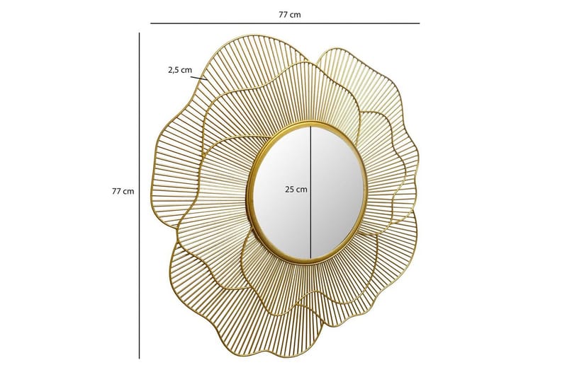 Speil Wohnling Rose metallramme rund 77 cm moderne - Interiør - Speil - Gangspeil