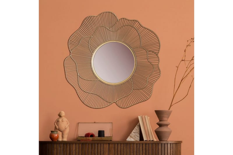 Speil Wohnling Rose metallramme rund 77 cm moderne - Interiør - Speil - Gangspeil