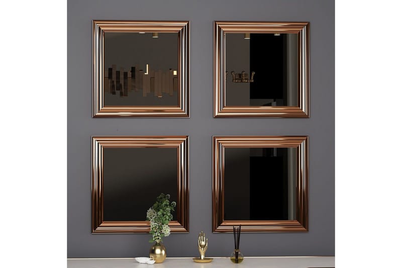 Speilsett (4 deler) Miyo Bronse - Bronse - Interiør - Speil - Speilmøbler - Speilkube