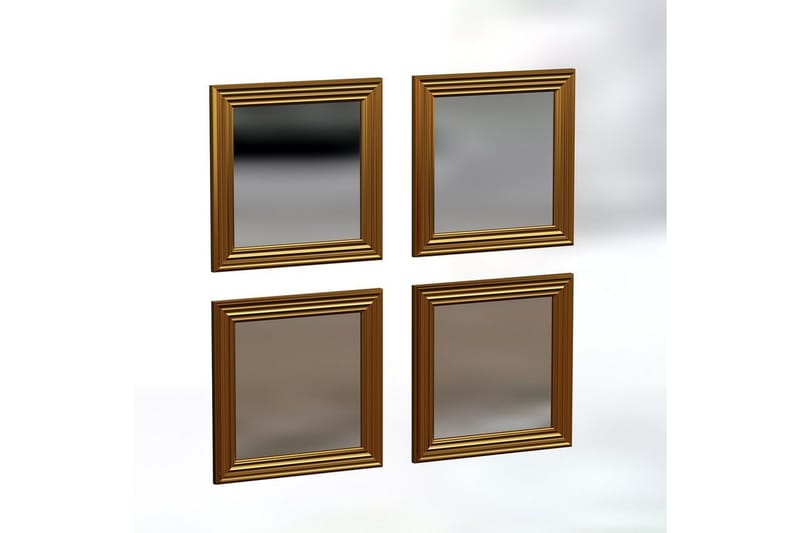 Speilsett (4 deler) Miyo Gull - Gull - Interiør - Speil - Speilmøbler - Speilkube