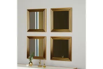 Speilsett (4 deler) Miyo Gull - Gull - Interiør - Speil - Speilmøbler - Speilkube