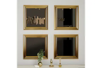 Speilsett (4 deler) Miyo Gull - Gull - Interiør - Speil - Speilmøbler - Speilkube