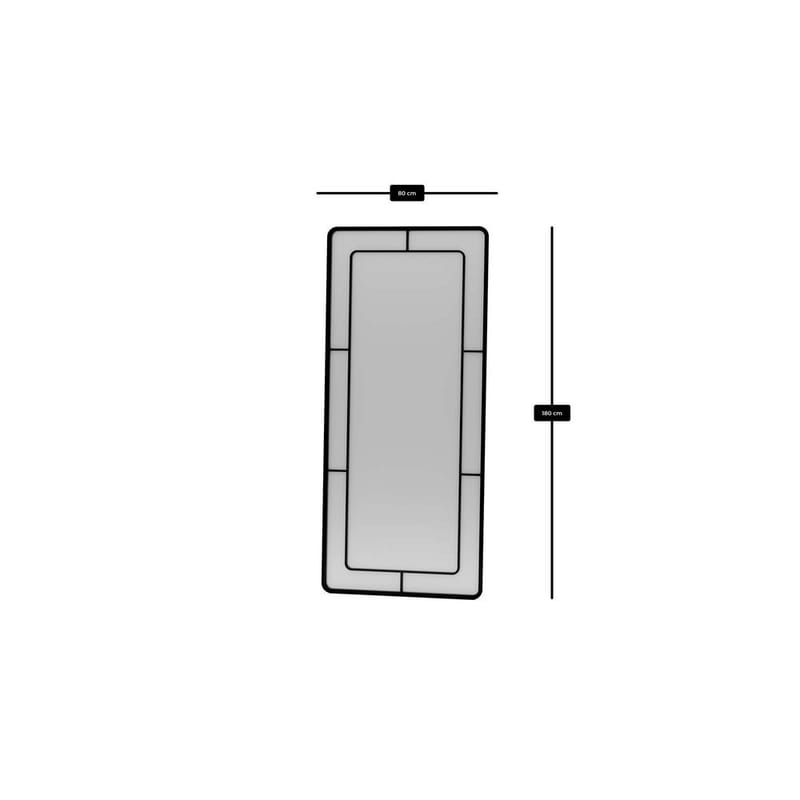 Sylron Gulvspeil 80 x 180 cm - Svart - Interiør - Speil - Gulvspeil