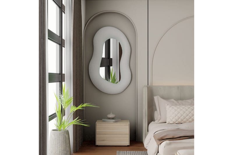 Thorne Vegghengt Speil Asymmetrisk 50x80 cm - Hvit - Interiør - Speil - Gangspeil