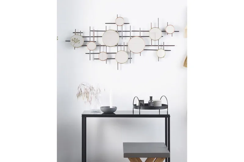 Väggspegel Beliani Ibos Black||Copper||Brass - Interiør - Speil - Gangspeil