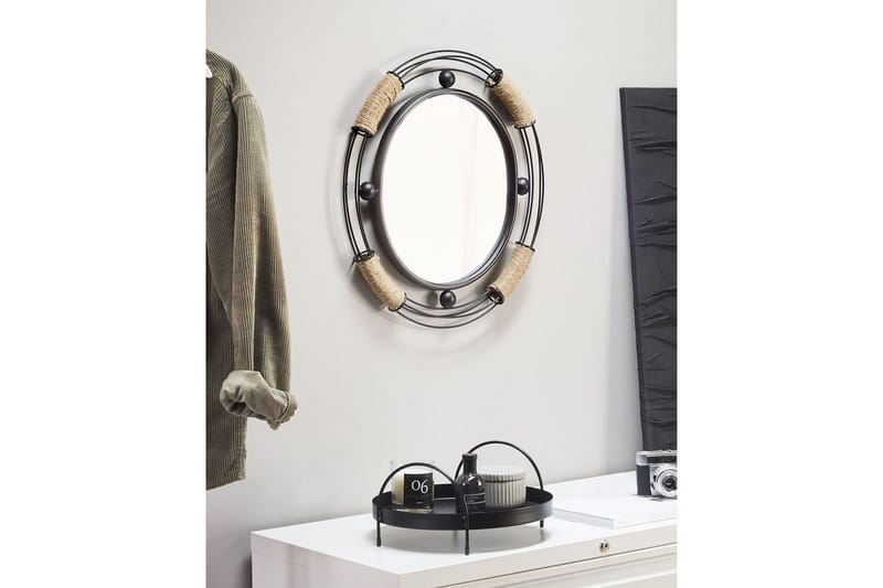 Väggspegel Beliani Moulins Black||Beige - Interiør - Speil - Gangspeil
