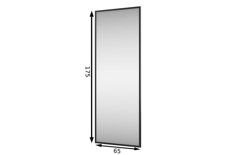 Vegghengt Speil Kelashi Glass - Svart - Gangspeil - Helkroppsspeil - Veggspeil