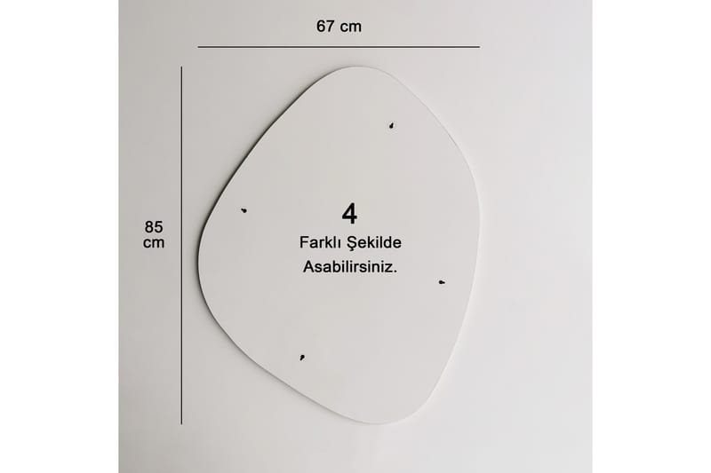 Asymmetrisk Speil 67x85 cm - Svart - Gangspeil - Veggspeil