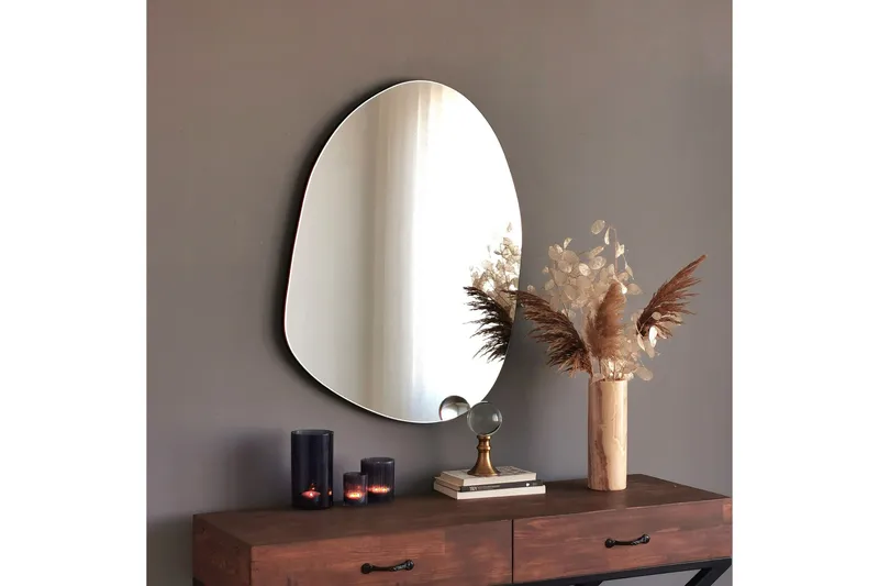 Asymmetrisk Speil Svart - Svart - Interiør - Speil - Veggspeil