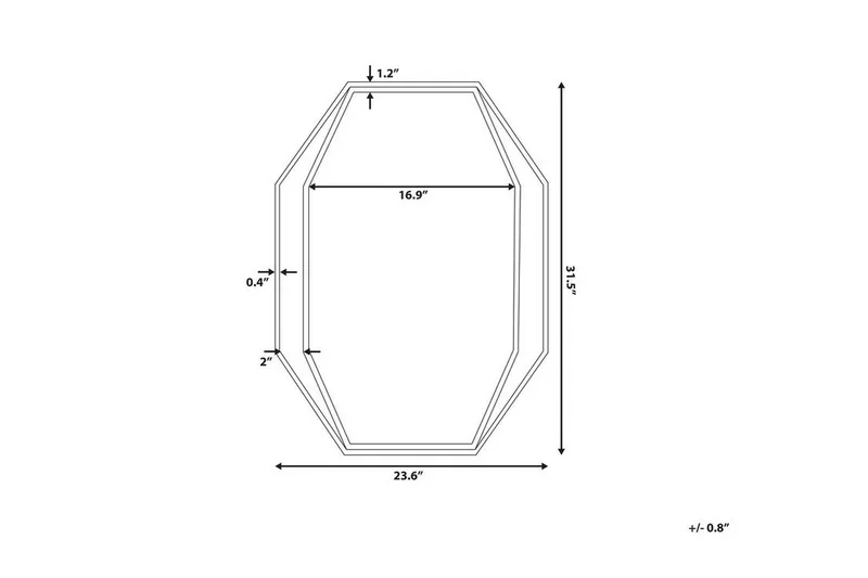 Bagron Speil 80x60 cm - Grå - Interiør - Speil - Veggspeil