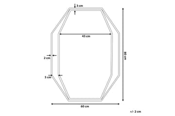 Bagron Speil 80x60 cm - Grå - Interiør - Speil - Veggspeil