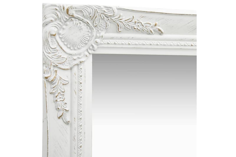 Veggspeil barokkstil 60x40 cm hvit - Gangspeil - Veggspeil